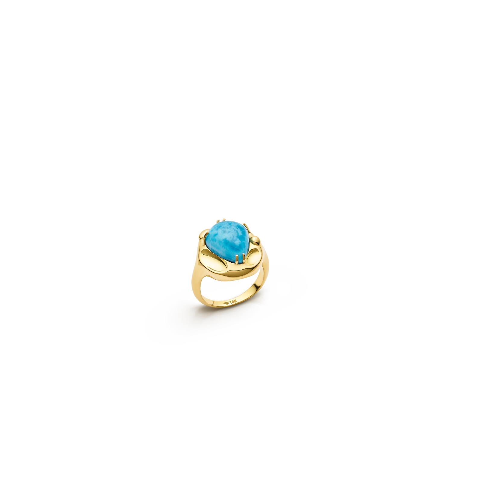 AN18K44218 Radiance Signet Larimar Ring - Image 1